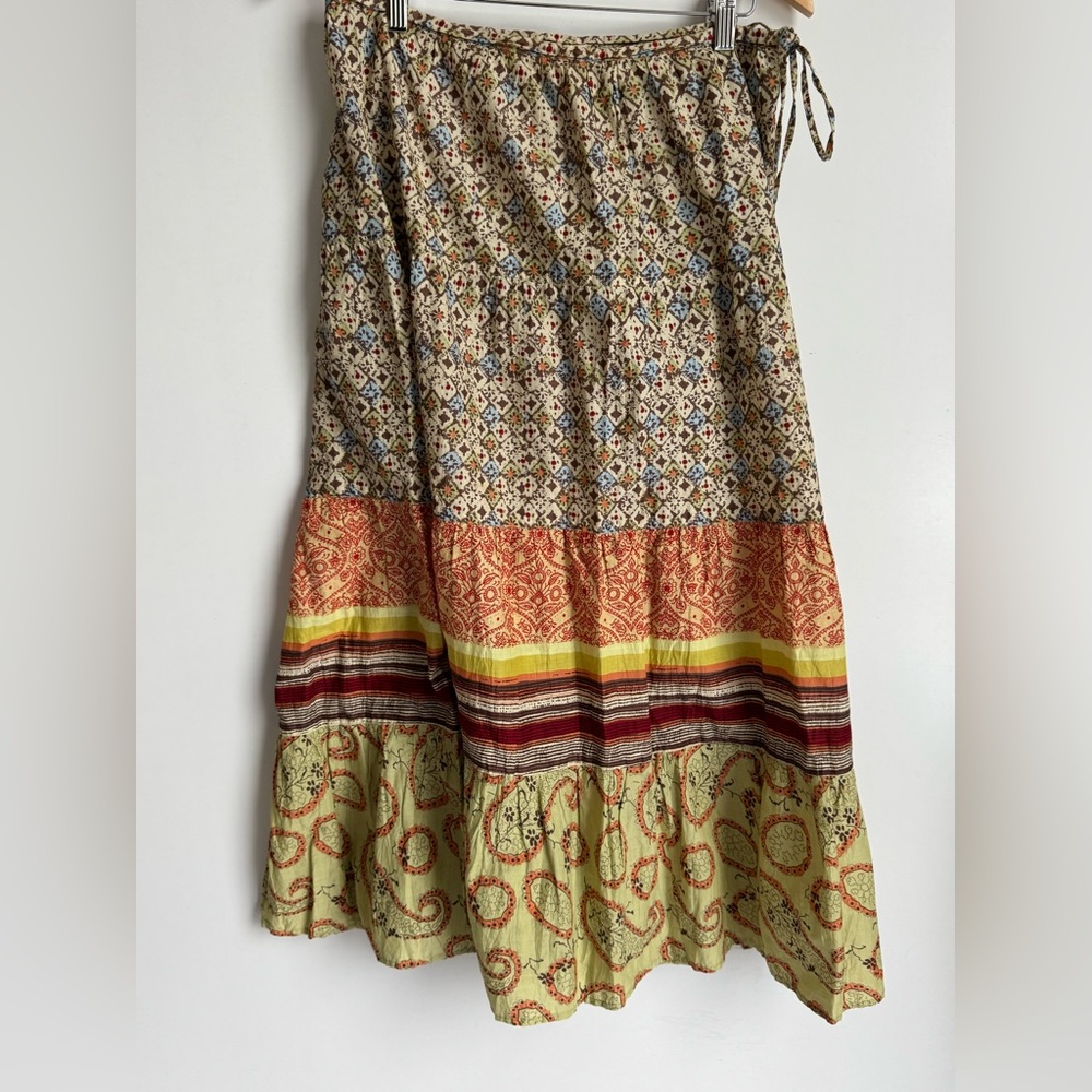 Lance Karesh Bohemian Patchwork Women Skirt 12 Floral‎ maxi earthy nature cotton